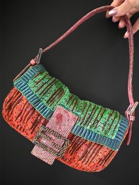 **SOLD**Fendi Baguette Beaded Embroidered Watermelon Vintage